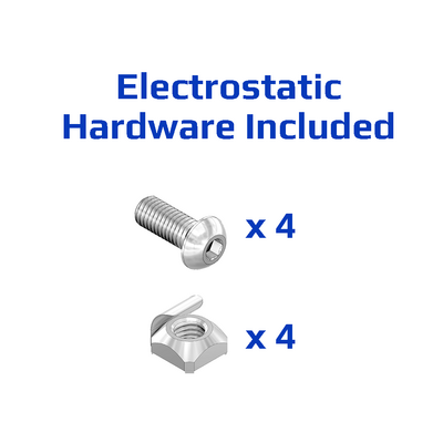 41-154-1ESD MODULAR SOLUTIONS TIE PLATE 135MM X 135MM ANGLED WITH ESD HARDWARE CONNECT PROFILE AT RIGHT ANGLE